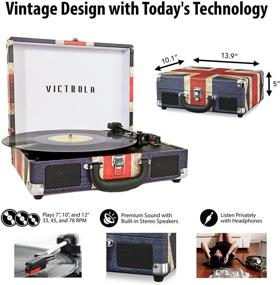 img 1 attached to 🎵 Victrola Vintage Bluetooth Portable Suitcase Record Player with Integrated Speakers, 1SFA (VSC-550BT-UK)