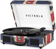 🎵 victrola винтажный портативный чемодан для проигрывания грампластинок с bluetooth и встроенными динамиками, 1sfa (vsc-550bt-uk) логотип