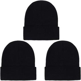 img 4 attached to 🧢 Warm and Stylish Winter Beanies Knitted Weather Boys' Accessories: Hats & Caps by Cooraby