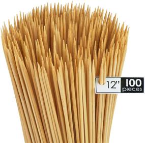 img 3 attached to 🍢 DecorRack Natural Bamboo Skewer Sticks: Premium Wood Barbecue Kabob Skewers - Pack of 100, 12 Inch - Ideal for Grill, BBQ, Kebab, Marshmallow Roasting, and Fruit Sticks