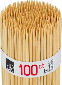 img 4 attached to 🍢 DecorRack Natural Bamboo Skewer Sticks: Premium Wood Barbecue Kabob Skewers - Pack of 100, 12 Inch - Ideal for Grill, BBQ, Kebab, Marshmallow Roasting, and Fruit Sticks