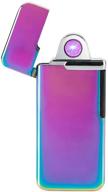 🕯️ flfiramer electronic usb lighter: purple windproof arc spin plasma rechargeable for candle logo
