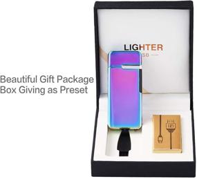 img 3 attached to 🕯️ FLFIRAMER Electronic USB Lighter: Purple Windproof ARC Spin Plasma Rechargeable for Candle