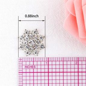 img 2 attached to 💎 Pack of 24 YIMIL Flat Back Rhinestone Appliques - Silver Crystal Snowflake Embellishments for Buttons, Brooches, Crafts, Flower Hair Accessories