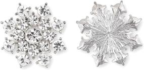 img 3 attached to 💎 Pack of 24 YIMIL Flat Back Rhinestone Appliques - Silver Crystal Snowflake Embellishments for Buttons, Brooches, Crafts, Flower Hair Accessories