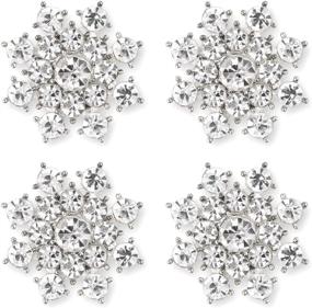 img 1 attached to 💎 Pack of 24 YIMIL Flat Back Rhinestone Appliques - Silver Crystal Snowflake Embellishments for Buttons, Brooches, Crafts, Flower Hair Accessories