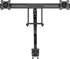 img 2 attached to 🖥️ StarTech.com Dual Monitor Arm with USB & Audio - Slim Full Motion Adjustable VESA Mount for up to 32" Displays - Ergonomic Articulating - C-Clamp/Grommet (ARMSLIMDUAL2USB3)