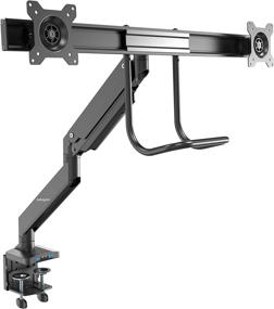 img 4 attached to 🖥️ StarTech.com Dual Monitor Arm with USB & Audio - Slim Full Motion Adjustable VESA Mount for up to 32" Displays - Ergonomic Articulating - C-Clamp/Grommet (ARMSLIMDUAL2USB3)