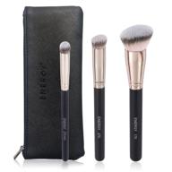 💄 energy foundation makeup brushes set: premium synthetic kabuki brushes for flawless liquid makeup application - includes pouch logo