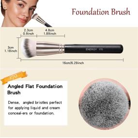 img 1 attached to 💄 ENERGY Foundation Makeup Brushes Set: Premium Synthetic Kabuki Brushes for Flawless Liquid Makeup Application - Includes Pouch