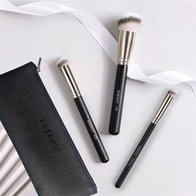 img 3 attached to 💄 ENERGY Foundation Makeup Brushes Set: Premium Synthetic Kabuki Brushes for Flawless Liquid Makeup Application - Includes Pouch