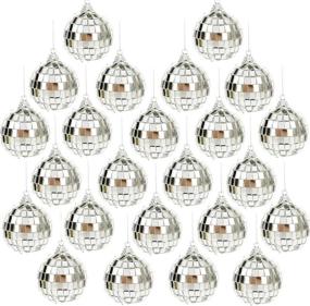 img 4 attached to 🎄 Bright Reflective Mirror Disco Balls: 24 Pack 2" Christmas Balls Ornaments for Holiday Wedding Party Dance and Music Festivals Decoration