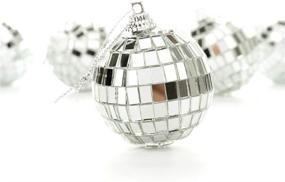 img 2 attached to 🎄 Bright Reflective Mirror Disco Balls: 24 Pack 2" Christmas Balls Ornaments for Holiday Wedding Party Dance and Music Festivals Decoration