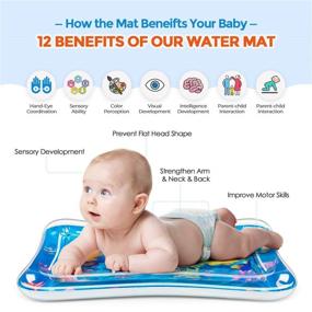 img 3 attached to 👶 Hitituto Tummy Time Baby Water Mat: Надувной активный центр для детей от 3 до 24 месяцев, отличный подарок для малышей!