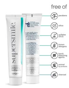 img 2 attached to 🦷 Supersmile Professional Teeth Whitening Toothpaste with Fluoride - Clinically Proven for 6 Shades Whiter Teeth, Stain Removal, Enamel Strengthening and No Sensitivity - Original Mint, 1.4 Oz