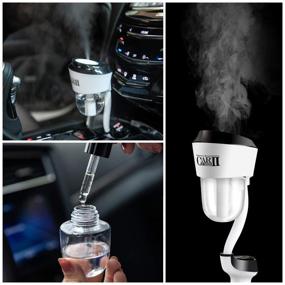 img 2 attached to 🚗 Portable Car Humidifier Essential Oil Diffuser with Oil, Mini Humidifier for Car, Desk Office, Travel - Black