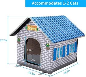 img 3 attached to Toozey Heated Cat House for Winter: Weatherproof Shelter with Heated Bed for Happy Cats & Small Dogs