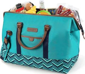 img 3 attached to Teal Arctic Zone Hot and Cold Insulated Picnic Satchel