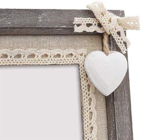 img 2 attached to 5x7 Shabby Chic Wooden Picture Frame with Rustic Love, Burlap and Wooden White Heart - Perfect Grandma Wedding, Halloween, and Christmas Gifts