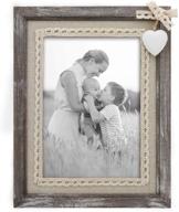 5x7 shabby chic wooden picture frame with rustic love, burlap and wooden white heart - perfect grandma wedding, halloween, and christmas gifts логотип