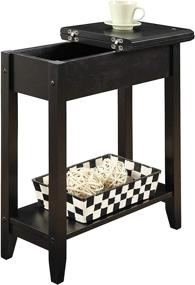 img 2 attached to 🖤 Black Flip Top End Table, American Heritage - Convenience Concepts