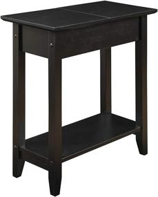 img 4 attached to 🖤 Black Flip Top End Table, American Heritage - Convenience Concepts