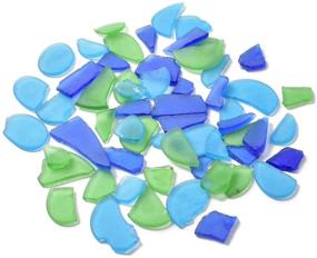 img 3 attached to 🌊 HAIOPS Sea Glass Marble 14oz: Vibrant Blue Green Glass Stones for Floral Arrangements, Vase Décor, Aquariums, and More