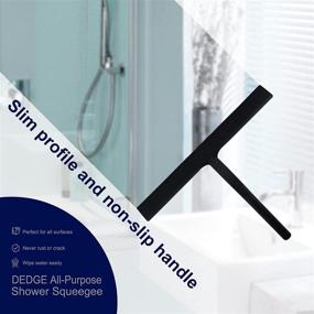 img 2 attached to 🚿 DEDGE Shower Squeegee 11 Inches - All-Purpose Glass Squeegee for Bathroom, Shower Doors, Car Windows - Black with 1 Hook