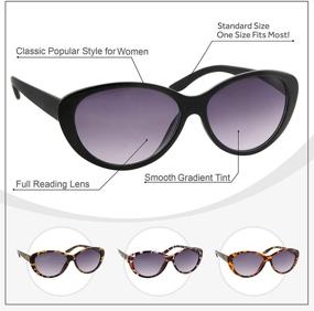 img 3 attached to 🕶️ Women's Full Lens Reading Sunglasses (4 Pairs), Cat Eye Outdoor Reader Glasses, Classic Vintage Style - Non-Bifocal (+2.50)