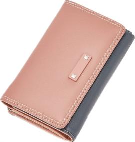 img 4 attached to Leather Wallets Trifold Compact Slots ID