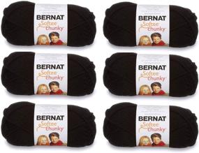 img 1 attached to 🧶 Bernat Softee Chunky Yarn - Black: Cozy and Luxurious Knitting and Crocheting Essential