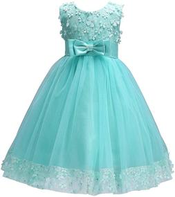 img 4 attached to Exquisite Acecharming Flower Hemline Dresses for Wedding Party Girls' Clothing