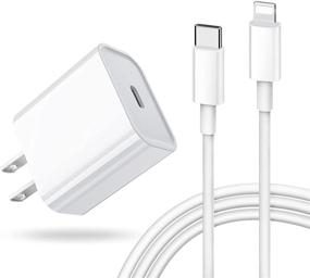 img 4 attached to Fast Charging Made Easy with Apple MFi Certified iPhone Charger by FUNTTZ - 20W USB C Power Delivery Wall Charger with 6FT Type C to Lightning Cable for iPhone 13/12/11 Pro Max/X/8 Plus/SE/iPad/AirPods Pro