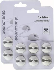 img 2 attached to 🔌 Bluelounge CableDrop, 6pcs - White (2 Packs): An Easy Cable Management Solution