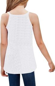 img 3 attached to 👚 Women's Halter Scoop Neck Cami Sleeveless Spaghetti Strap Loose Knit Tank Tops - Casual Shirts