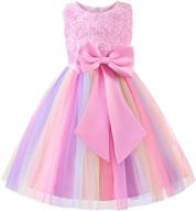 🌈 shop the stunning uhnice little sleeveless rainbow wedding girls' clothing and dresses for a magical occasion! logo