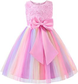 img 4 attached to 🌈 Shop the Stunning Uhnice Little Sleeveless Rainbow Wedding Girls' Clothing and Dresses for a Magical Occasion!