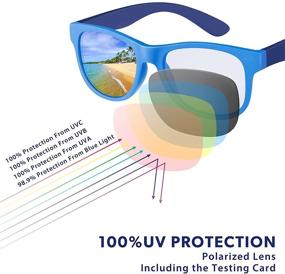 img 2 attached to 🕶️ RIVBOS RBK023 Kids Sunglasses: Polarized UV Protection and Flexible Rubber Shades with Strap for Boys and Girls