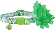 🍀 boombone cat st patricks day collar flower: stylish breakaway puppy collars charms for pet irish accessories logo