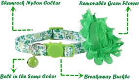 img 2 attached to 🍀 BoomBone Cat St Patricks Day Collar Flower: Stylish Breakaway Puppy Collars Charms for Pet Irish Accessories