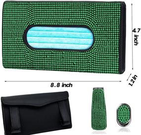 img 3 attached to FUNOJOY Bling Car Visor Tissue Holder Interior Accessories and Consoles & Organizers