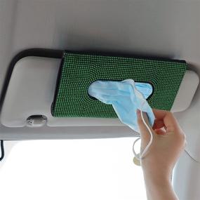 img 2 attached to FUNOJOY Bling Car Visor Tissue Holder Interior Accessories and Consoles & Organizers