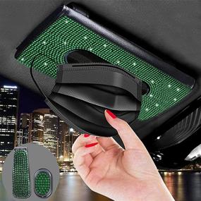 img 4 attached to FUNOJOY Bling Car Visor Tissue Holder Interior Accessories and Consoles & Organizers