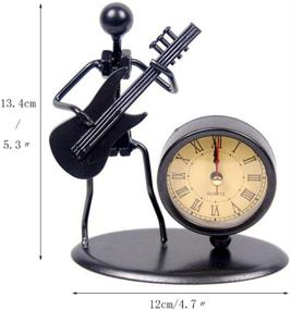 img 1 attached to 🎸 Vintage Iron Art Musician Clock Figure Ornament for Home Office Desk Decoration - Classic Gift (C68 Electric Guitar)