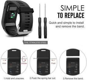 img 2 attached to 📱 Soft Silicone Replacement Watch Band for Garmin Vivoactive HR - QGHXO Band (No Tracker, Replacement Bands Only)