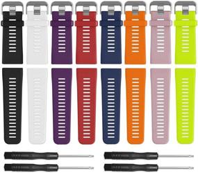 img 4 attached to 📱 Soft Silicone Replacement Watch Band for Garmin Vivoactive HR - QGHXO Band (No Tracker, Replacement Bands Only)