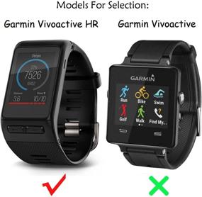 img 1 attached to 📱 Soft Silicone Replacement Watch Band for Garmin Vivoactive HR - QGHXO Band (No Tracker, Replacement Bands Only)