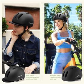 img 3 attached to 🚴 BASE CAMP Bike Helmet: Removable Visor, Adjustable M Size for Adult Men and Women Commuter Urban Scooter