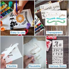 img 3 attached to 🔧 Versatile and Durable: Reusable Uppercase Lowercase Stencils – 8.25x5.9 Inches