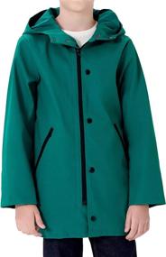 img 4 attached to 🌧️ SOLOCOTE Kids Rain Jacket: Hooded Rubber RainCoats for Girls & Boys (Size 5-14Y) - Waterproof & Windproof